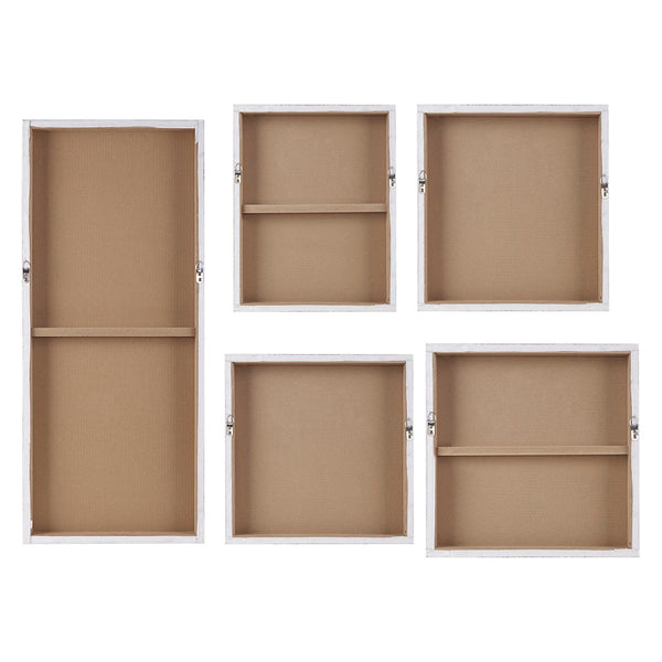 JLA Home Madison Park - Hand Embellished Neutral Ombre 5-Piece Abstract Canvas Set with Textured Glitz, Ready to Hang Decor MP95C-0300