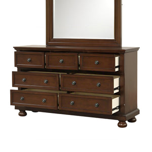 English Elm Meade Solid Wood Bedroom Chest with Felt-Lined Top Drawer, Dovetail Joints & Full-Extension Drawers Cherry 21 L x 63 W x 35.5 H B078P384075