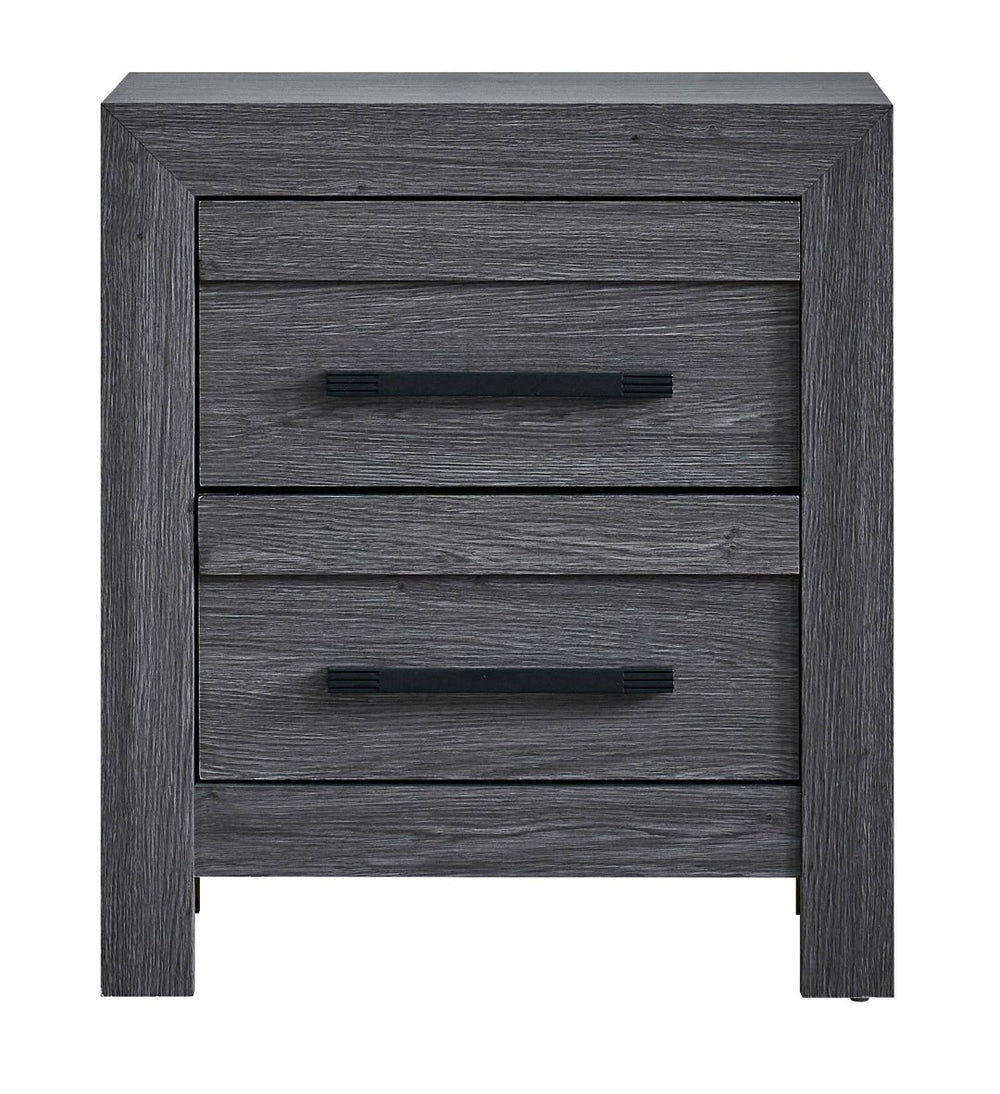 English Elm Rustica Modern Gray Laminate Nightstand with Dovetail Drawer and Architectural Facade B078P473033