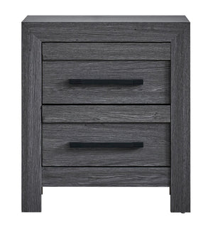 English Elm Rustica Modern Gray Laminate Nightstand with Dovetail Drawer and Architectural Facade B078P473033
