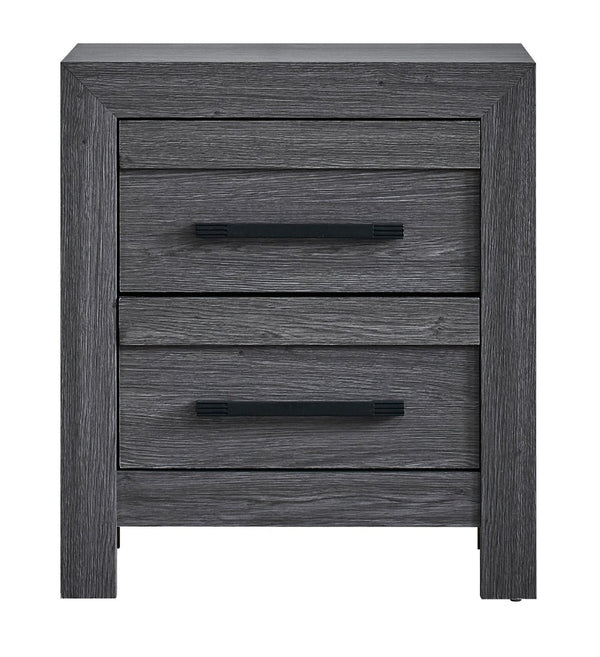 English Elm Rustica Modern Gray Laminate Nightstand with Dovetail Drawer and Architectural Facade B078P473033