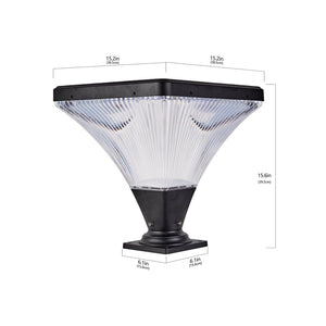 English Elm 15" Solar Post Light Matte Black Aluminum Dimmable Dusk to Dawn Pathway Garden Led W2312P415988