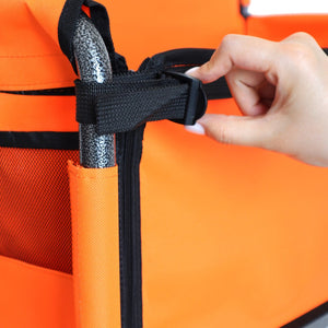 English Elm 3-in-1 Folding Utility Wagon Converts to Bench Seat with All-terrain Balloon Tires Orange W2932P312719