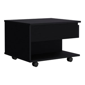 English Elm Luanda Lift-Top Coffee Table with Concealed Storage, Locking Casters & Open Shelf for Living Space Black 27.2 L x 26 W x 5.1 H B07091883