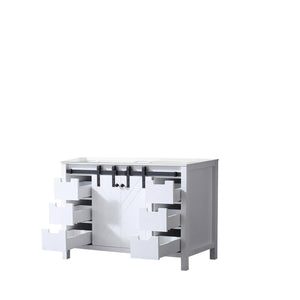English Elm White 48-in Bath Vanity with Soft-Close Drawers, Solid Wood Frame, Fully Assembled, Spacious Storage B2731P260015