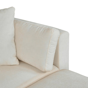 English Elm Yr2169bg-2p-2ot,lr,right,arm,ot*2 Chenille Fleece Right Arm Sectional Piece with Spring Support Beige W308S00173