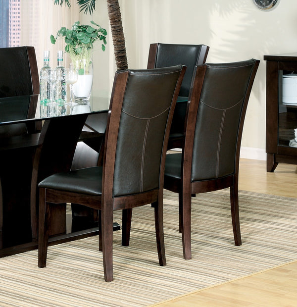 English Elm Modern Daisy Dining Side Chairs Set of 2 with Sleek Curves Faux Leather Upholstery Hardwood Frame Durable Comfort 19" Seat Height Dark Brown,Espresso 43 L x 11 W x 21 H B011P255724