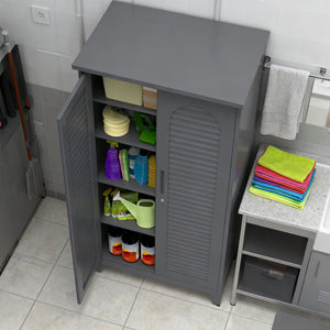 English Elm 73'' Premium Steel Tool Storage Cabinet Slate - Wall-Mountable 73" Vertical Organizer with Pegboard, Shelves, Rods W3387P351629