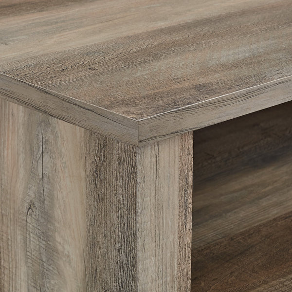 English Elm Walker Edison - Transitional Grey Wash Electric Fireplace TV Stand for 65" TVs — Farmhouse LED Flames, Adjustable Storage B185P169432