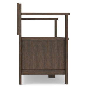 English Elm Amherst Solid Wood Entryway Storage Bench – Farmhouse Brown, Stylish Seating & Practical Storage Solution B136P158336
