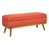 OSP Home Furnishings Katheryn Storage Bench Tangerine Fabric