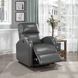 English Elm Power Reclining Chair with Gray Faux Leather Upholstery, Modern Power Motion Recliner for Living Rooms Gray 30.5 L x 30.5 W x 26 H B011P233933