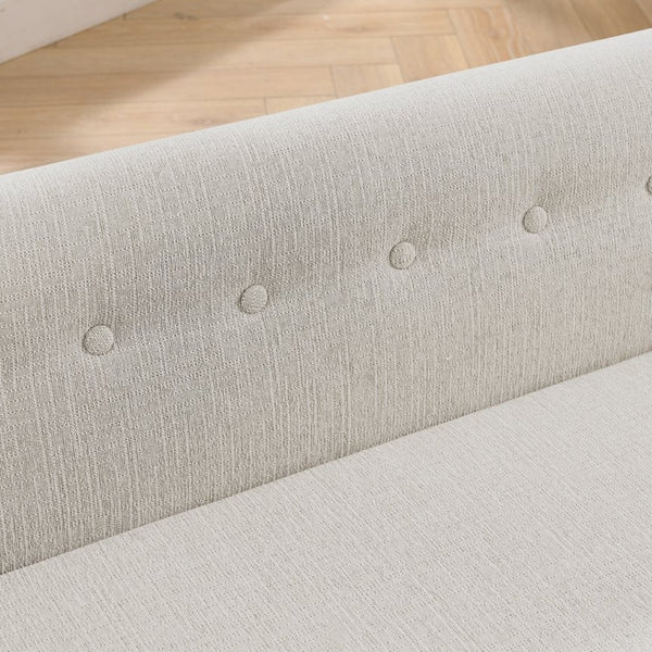 English Elm Oversized Linen Pet Sofa with Armrest Backrest for Large Dogs Modern Living Room W487P430327