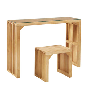 English Elm Natural Pine Dining Bench And Table Set – Stylish Multi-Use Furniture For Home Décor And Spaces W1758P292188