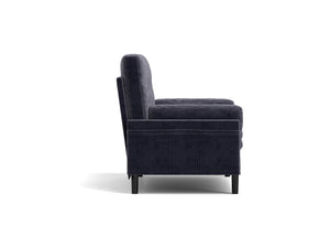 English Elm Grey 2 seater velvet sofa sleeper with metal frame, foam cushions, adjustable recline and compact design W570P195340