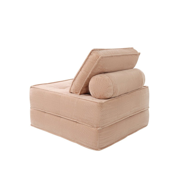 English Elm 33.4 Inch Modular Corduroy Lounge Chair with Spring Cushions for Compact Living Spaces Pink W3975P455221