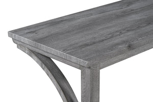 English Elm Bar Industrial Bar Table Set with Power Outlet and Upholstered Chairs, Space-Saving Dining Hub Gray W487P333507