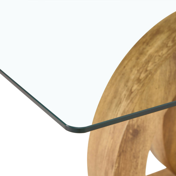 English Elm 1 Contemporary 5-Piece Dining Set With Tempered Glass Tabletop & 4 Brown Fabric Chairs For Home W1151S04027