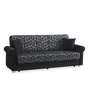 English Elm PrimeNest Grandera Collection Upholstered Convertible Sofabed with Storage, Chenille Upholstery, 74.8" Sleeper Black+ Gray B030P286474