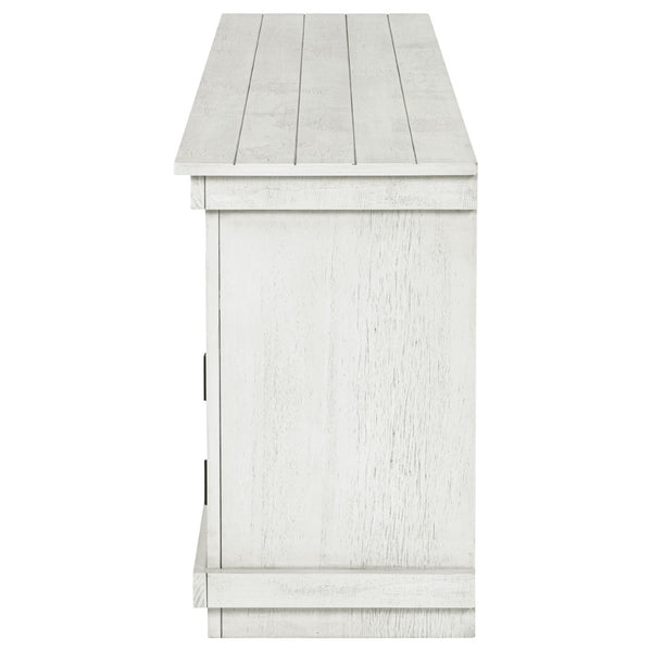 English Elm Castleton Farmhouse Media Console with Shuttered Doors and Distressed Pine Finish B062P451646