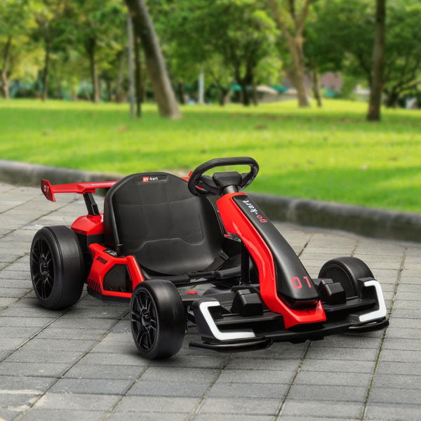 English Elm Aosom 24v Electric Go Kart Ride on Toy with Drifting Dual Motor and Adjustable Seat W2225P229479