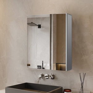 English Elm Corsica Aluminum Led Medicine Cabinet with Defogger and Soft Close Double Doors B2731P477797