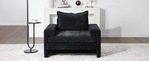 English Elm Christopher Knight Home® - Chenille Oversized Armchair with Thick Cushion and Wide Armrests, Ergonomic Back for Cozy Living Spaces Black N763P314419B
