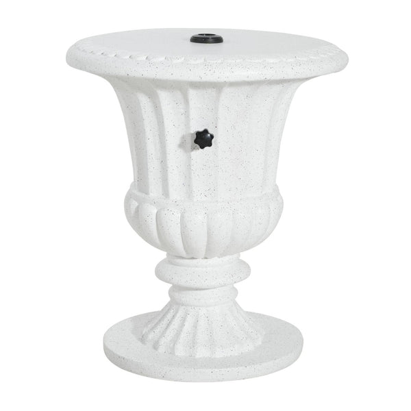 English Elm Adela Outdoor Mgo Umbrella Base Side Table with Marble Finish Weatherproof Patio N775P385414W