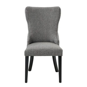 English Elm Marioly Gray Boucle Side Chair Set of 2 — Padded Upholstery, Ash Veneer Legs, Modern Comfort Design B2726P313156
