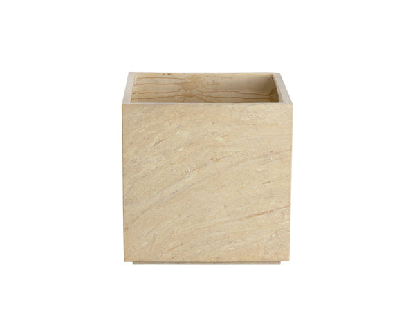 Sunpan TANSY Planter - Contemporary Square Design in Antique Bronze for Elegant Indoor and Outdoor Spaces Taupe 111133