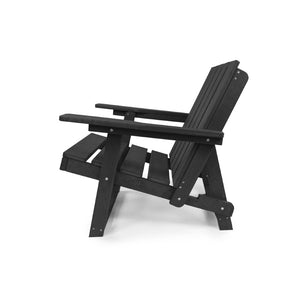 English Elm Shoreline Recycled Hdpe Folding Adirondack Chair Fully Assembled Modern Patio Seating Black B2745P409678