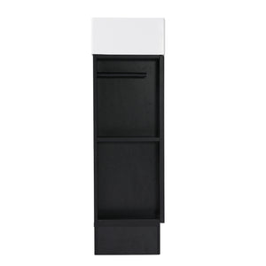 English Elm 18.6" Bathroom Vanity with Sink and Ceramic Top, MDF Cabinet with Door, TP Holder & Shelf Black N725P212181B