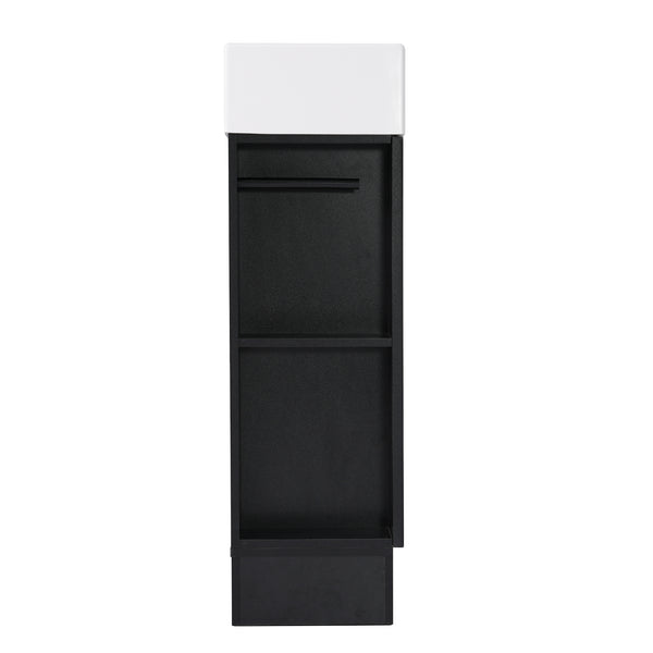 English Elm 18.6" Bathroom Vanity with Sink and Ceramic Top, MDF Cabinet with Door, TP Holder & Shelf Black N725P212181B