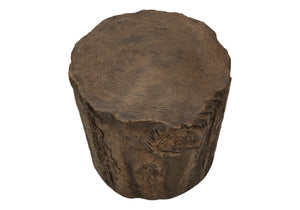 English Elm Accent Tree Stump Round Side Table Walnut Finish Organic Sculptural Indoor Outdoor Use B2710P461668