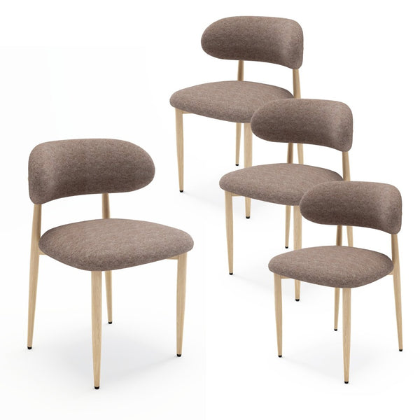 English Elm Dining Chair Set with Wood Grain Metal Frame Upholstered Seat Modern Farmhouse Kitchen Coffee W3316P449685