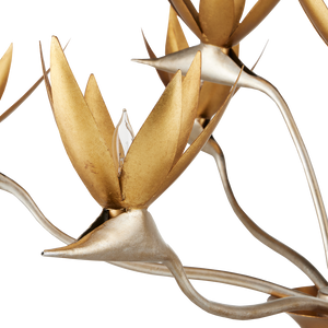 Paradiso Nature-Inspired Gold & Silver Chandelier – Adjustable, Elegant Design for Modern Spaces