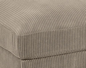 English Elm Corduroy Ribbed Upholstered Ottoman Plush Footrest or Extra Seating for Living Rooms Camel B2748P483344