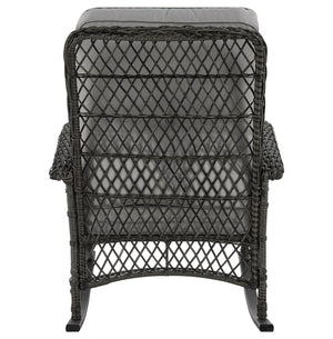 English Elm Fruttuo Upholstered Rocking Chair with Removable Zipper Cushions, Waterproof Fabric, Steel Rattan Frame Grey B365P397660