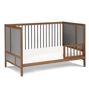 English Elm Pixie Finn 3-in-1 Convertible Crib with Island Design, Solid Wood, Low Profile, 3 Mattress Heights Walnut Brown B022P204874