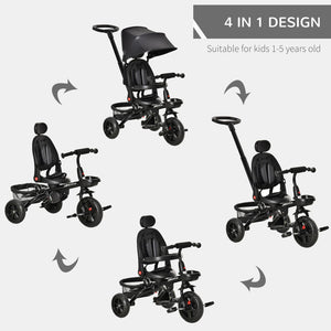 English Elm Qaba 4 in 1 Convertible Kids Trike with Reversible Seat and Adjustable Push Handle W2225P217779