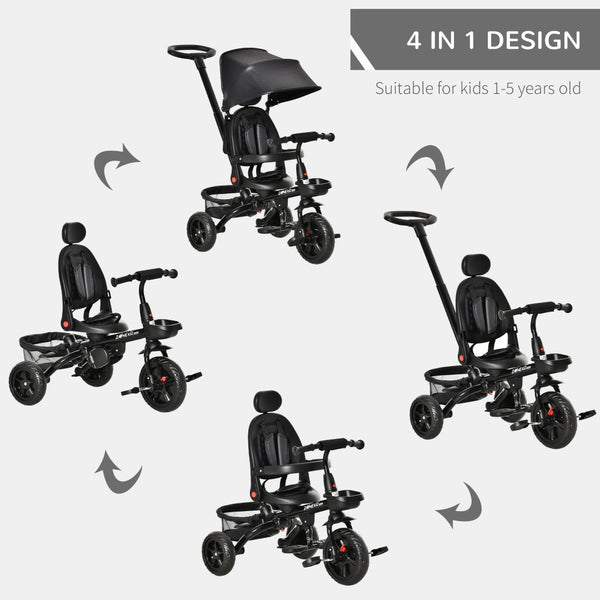 English Elm Qaba 4 in 1 Convertible Kids Trike with Reversible Seat and Adjustable Push Handle W2225P217779