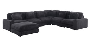 English Elm Lianne Modular Corduroy Sectional with Ottoman Channel Tufted Lounge Sofa B2749S00042