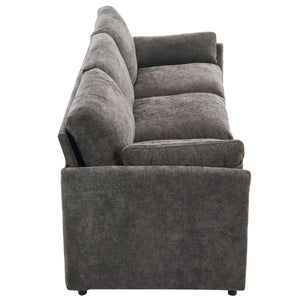 English Elm 101.2" Modular Chenille Sectional Sofa with Tufted Cushions and Deep Seating for Living Room Grey N719S001922E