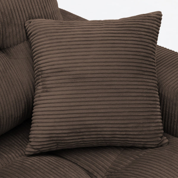 English Elm Corduroy L-shaped Sectional Sleeper Sofa No Assembly Needed for Apartments W5532S00030