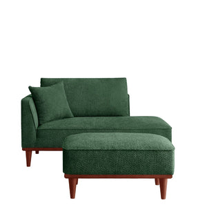 English Elm Indoor Boucle Chaise Lounge with Detachable Ottoman Convertible Daybed Bedroom Reading Nook Green W5515P438682