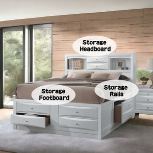 English Elm Ireland Full Storage Bed With Bookcase Headboard - Elegant White Finish For Stylish Organization B2726S00469