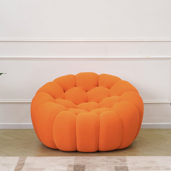 English Elm Bubble Bubble Armless Sofa Orange Modular Seat — Breathable 3D Knit, High-Density Foam Comfort, Kid-Safe Design B341P320929