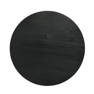 English Elm 59" Round Pedestal Dining Table with Hourglass Base, Ebony Black — Elegant 6-Seat Centerpiece for Modern Gatherings B016S00040