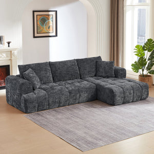 English Elm Chenille L-Shape Luxury Sectional Sofa - Oversized Modern Couch With No Assembly For Instant Comfort W2339S00080