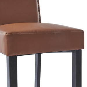 English Elm Barstools Set of 2 Pu Leather Seating Rubberwood Legs for Kitchen Island or Home Bar N779P254675L